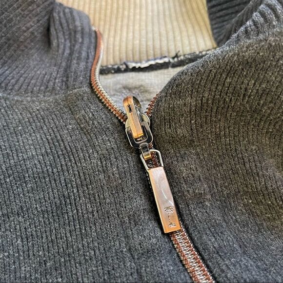 Tommy Bahama Reversible 1/4 Zip Top in Charcoal and‎ True Gray Size Medium - Picture 7 of 10